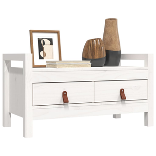 vidaXL Hall Bench White 80x40x43 cm Solid Wood Pine - Giant Lobelia