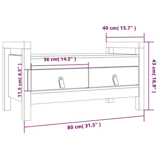 vidaXL Hall Bench White 80x40x43 cm Solid Wood Pine - Giant Lobelia