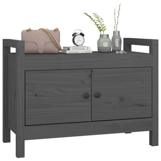 vidaXL Hall Bench Grey 80x40x60 cm Solid Wood Pine - Giant Lobelia