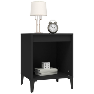 Bedside Cabinet Black 40x35x50 cm - Giant Lobelia