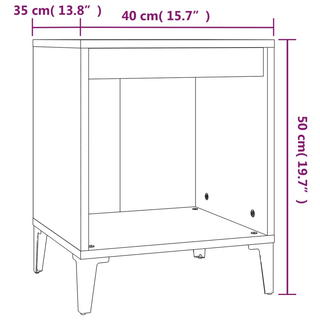 Bedside Cabinet Black 40x35x50 cm - Giant Lobelia