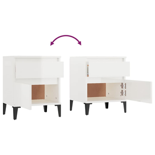 vidaXL Bedside Cabinet High Gloss White 40x35x50 cm - Giant Lobelia