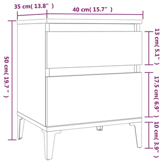 vidaXL Bedside Cabinet High Gloss White 40x35x50 cm - Giant Lobelia