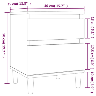 Bedside Cabinet Concrete Grey 40x35x50 cm - Giant Lobelia