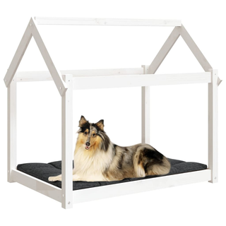 Dog Bed White 101x70x90 cm Solid Wood Pine - Giant Lobelia