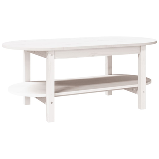 Coffee Table White 110x55x45 cm Solid Wood Pine - Giant Lobelia