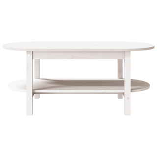 Coffee Table White 110x55x45 cm Solid Wood Pine - Giant Lobelia