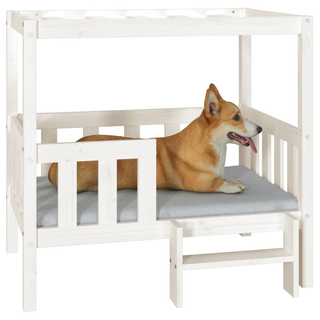 vidaXL Dog Bed White 95.5x73.5x90 cm Solid Wood Pine - Giant Lobelia