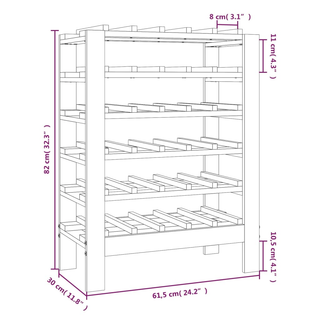 Wine Rack 61.5x30x82 cm Solid Wood Pine - Giant Lobelia