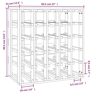 Wine Rack 58.5x33x60.5 cm Solid Wood Pine - Giant Lobelia