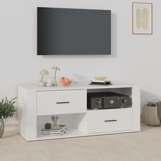 vidaXL TV Cabinet White 100x35x40 cm Engineered Wood - Giant Lobelia