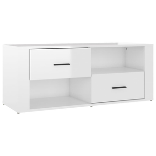 TV Cabinet High Gloss White 100x35x40 cm Engineered Wood - Giant Lobelia