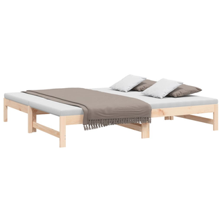 vidaXL Pull-out Day Bed 2x(75x190) cm Solid Wood Pine - Giant Lobelia