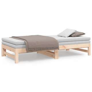 vidaXL Pull-out Day Bed 2x(75x190) cm Solid Wood Pine - Giant Lobelia