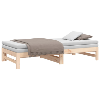 vidaXL Pull-out Day Bed 2x(75x190) cm Solid Wood Pine - Giant Lobelia