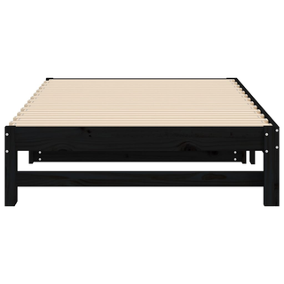 vidaXL Pull-out Day Bed Black 2x(100x200) cm Solid Wood Pine - Giant Lobelia