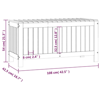 vidaXL Garden Storage Box 108x42.5x54 cm Solid Wood Pine - Giant Lobelia