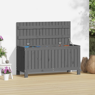 vidaXL Garden Storage Box Grey 108x42.5x54 cm Solid Wood Pine - Giant Lobelia