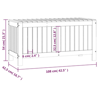 vidaXL Garden Storage Box Grey 108x42.5x54 cm Solid Wood Pine - Giant Lobelia