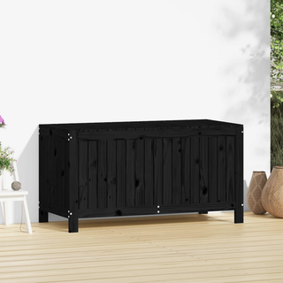 vidaXL Garden Storage Box Black 121x55x64 cm Solid Wood Pine - Giant Lobelia