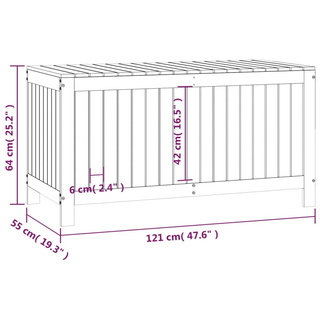 vidaXL Garden Storage Box Black 121x55x64 cm Solid Wood Pine - Giant Lobelia