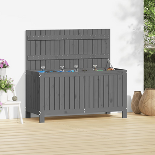 vidaXL Garden Storage Box Grey 115x49x60 cm Solid Wood Pine - Giant Lobelia