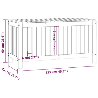 vidaXL Garden Storage Box Grey 115x49x60 cm Solid Wood Pine - Giant Lobelia