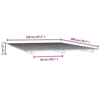 Bed Frame White 120x200 cm Solid Wood Pine - Giant Lobelia