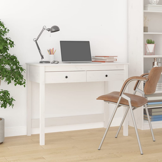 vidaXL Desk with Drawers White 100x50x78 cm Solid Wood Pine - Giant Lobelia