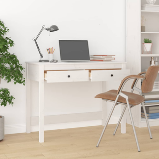 vidaXL Desk with Drawers White 100x50x78 cm Solid Wood Pine - Giant Lobelia