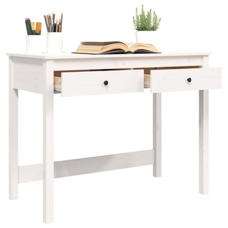 vidaXL Desk with Drawers White 100x50x78 cm Solid Wood Pine - Giant Lobelia