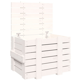 vidaXL Storage Box White 58x40.5x42 cm Solid Wood Pine - Giant Lobelia