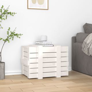 vidaXL Storage Box White 58x40.5x42 cm Solid Wood Pine - Giant Lobelia