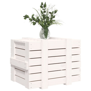 vidaXL Storage Box White 58x40.5x42 cm Solid Wood Pine - Giant Lobelia