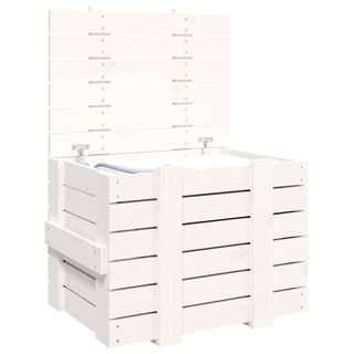 vidaXL Storage Box White 58x40.5x42 cm Solid Wood Pine - Giant Lobelia