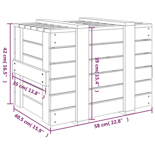 vidaXL Storage Box White 58x40.5x42 cm Solid Wood Pine - Giant Lobelia