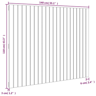 vidaXL Wall Headboard White 140x3x110 cm Solid Wood Pine - Giant Lobelia