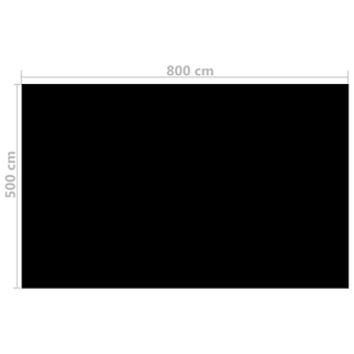 Floating Rectangular PE Solar Pool Film 8 x 5 m Black - Giant Lobelia