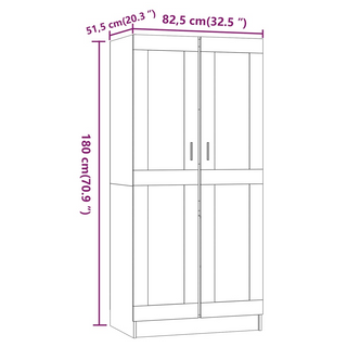 vidaXL Wardrobe Grey Sonoma 82.5x51.5x180 cm Engineered Wood - Giant Lobelia