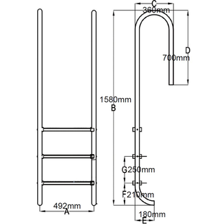 vidaXL Pool Ladder 3 Steps Stainless Steel 304 120 cm - Giant Lobelia