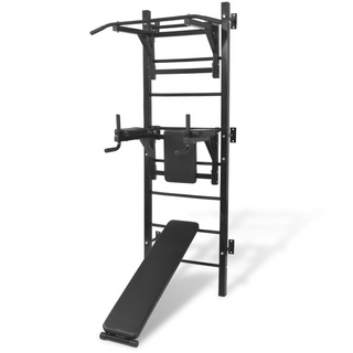 vidaXL Wall-mounted Multi-functional Fitness Power Tower Black - Giant Lobelia