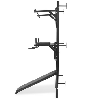 vidaXL Wall-mounted Multi-functional Fitness Power Tower Black - Giant Lobelia