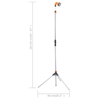 vidaXL Garden Shower with Tripod 221 cm Aluminium - Giant Lobelia