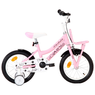 Kids Bike with Front Carrier 14 inch White and Pink - Giant Lobelia