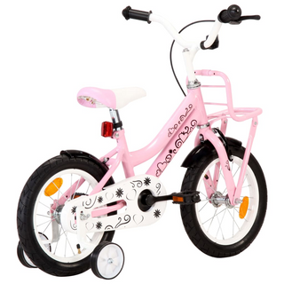 Kids Bike with Front Carrier 14 inch White and Pink - Giant Lobelia