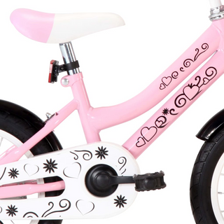 Kids Bike with Front Carrier 14 inch White and Pink - Giant Lobelia