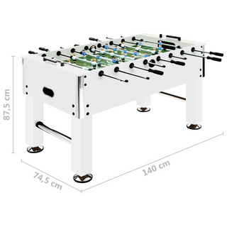 vidaXL Football Table Steel 60 kg 140x74.5x87.5 cm White - Giant Lobelia