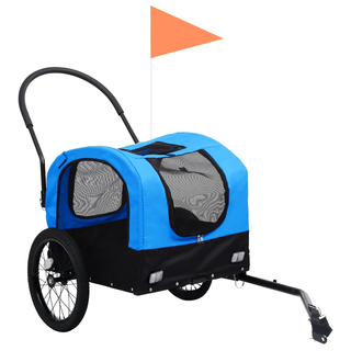 2-in-1 Pet Bike Trailer & Jogging Stroller Blue and Black - Giant Lobelia