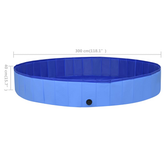 Foldable Dog Swimming Pool Blue 300x40 cm PVC - Giant Lobelia