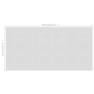 vidaXL Floating PE Solar Pool Film 549x274 cm Grey - Giant Lobelia